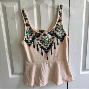 Express sequin peplum top